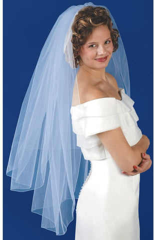 Rolled Edge Double Layer Bridal Veil
