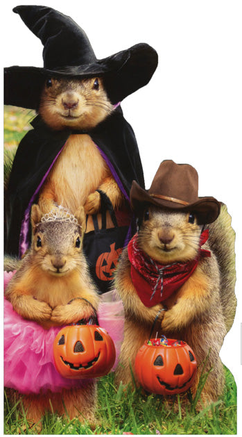 Halloween Greeting Card - Squirrel Trick or Treaters