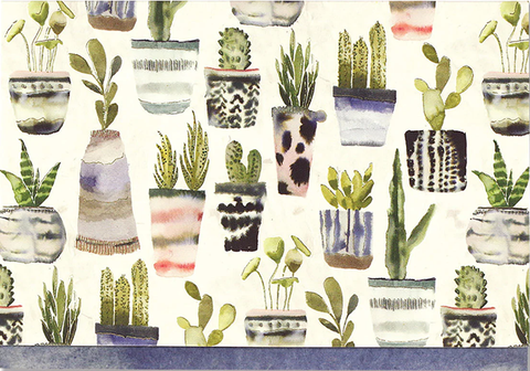 14 ct. Watercolor Succulents Note Cards