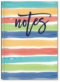 Hard Cover Notebook - Watercolor Stripes