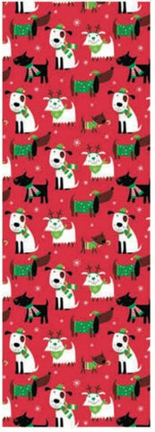 Whimsical Christmas Wrapping Paper - Festive Dogs 25 Sq. Ft.