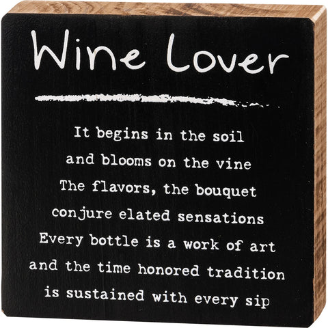 Block Sign - Wine Lover